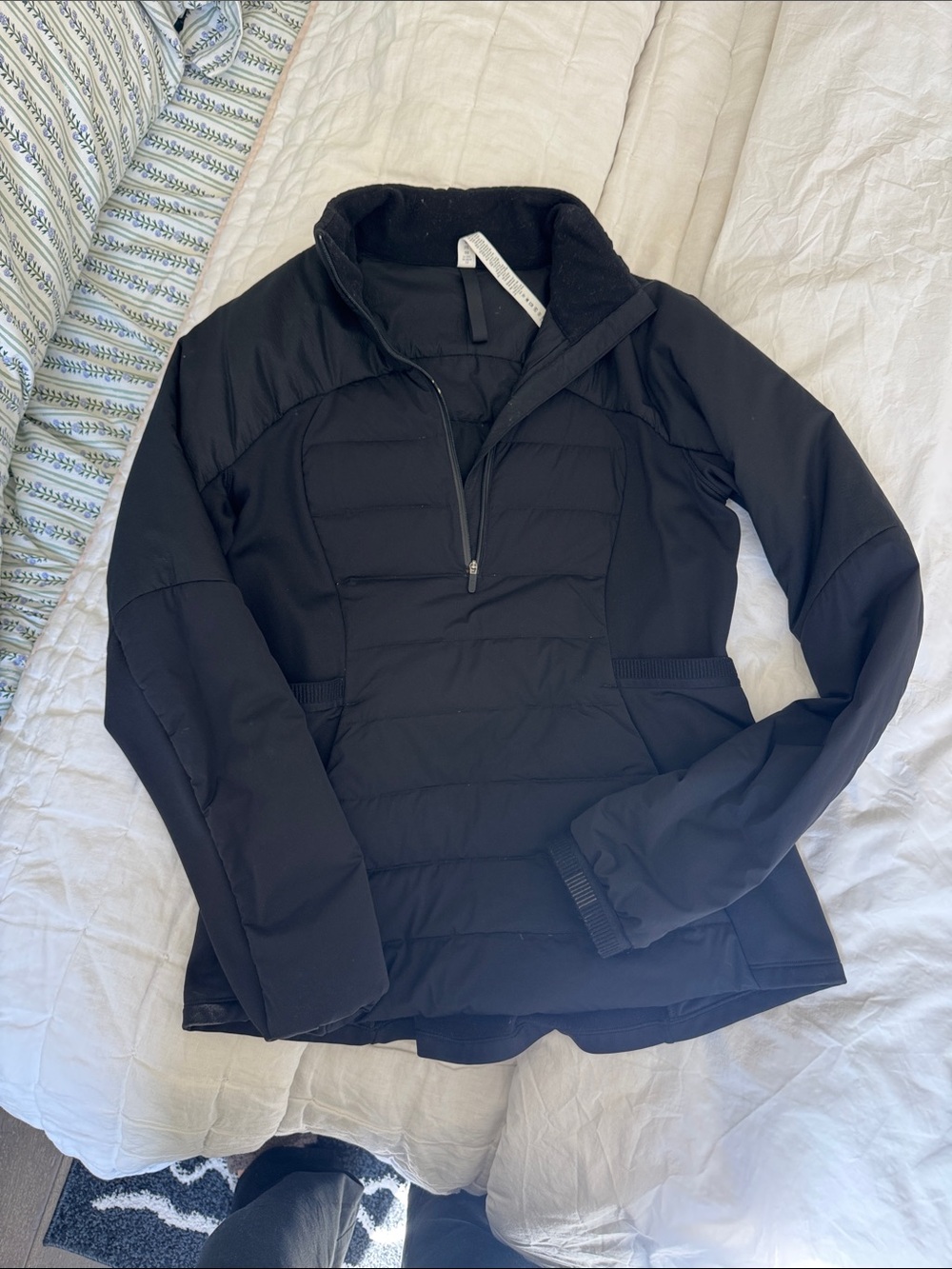 lululemon athletica Black Quilted Half-Zip Puffer Pullover